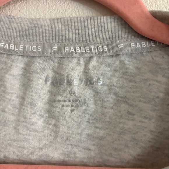 Fabletics 100% Cotton Tee Light Gray Heather 2X soft casual baby tee t-shirt - Picture 6 of 8